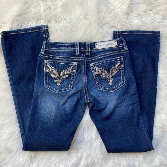 Rock Revival Denim - Rock revival Lucille boot wide leg jeans 28 denim